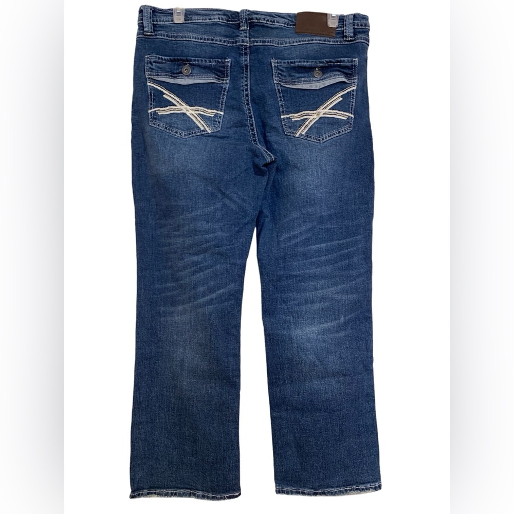 TK T.K. Axel Slim Boot Cut Medium Wash Blue Denim Jeans Men’s 36 x 30 - Picture 2 of 10